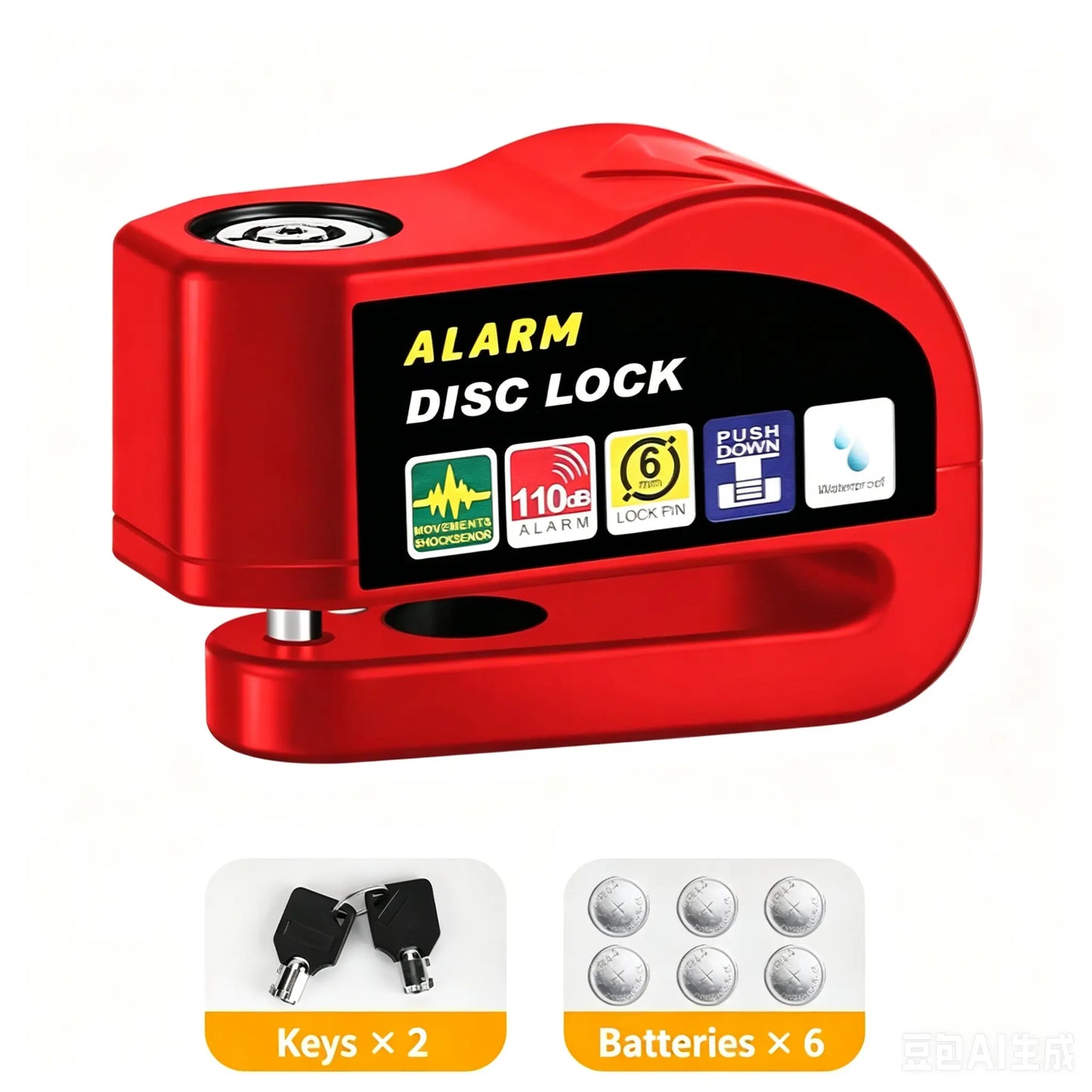 Anti-Theft Alarm Padlock with Lock Hasps, Aluminum Alloy Material，110Db Loud Siren, Heavy Duty Weatherproof Security Lock, Key/Combination Access, Vibration-Triggered Alarm for Bikes, Gates, Outdoor Use