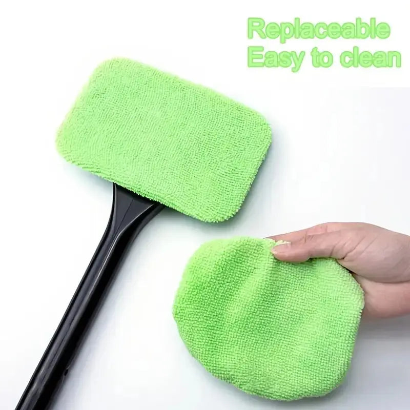 Car Window Cleaning Brush Kit, Windshield Cleaner Tool, Interior Car Glass Wiper with Long Handle, Durable & Effective Cleaning Supplies, Car Washing Kit, Car Care Products, Auto Detailing Supplies, Auto Accessories, Car Detailer