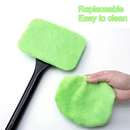 Car Window Cleaning Brush Kit, Windshield Cleaner Tool, Interior Car Glass Wiper with Long Handle, Durable & Effective Cleaning Supplies, Car Washing Kit, Car Care Products, Auto Detailing Supplies, Auto Accessories, Car Detailer