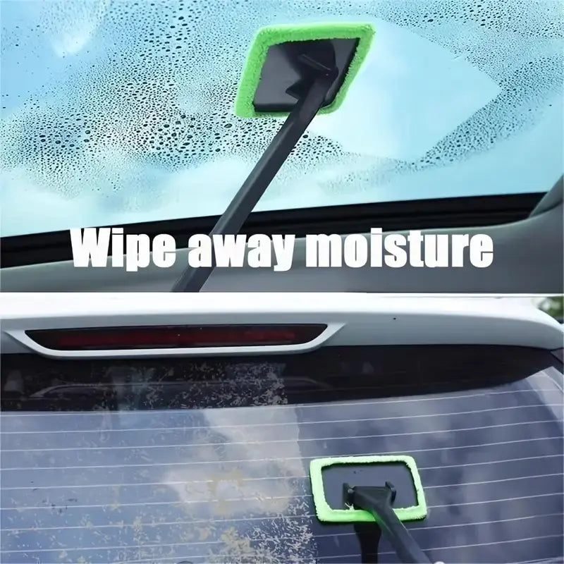 Car Window Cleaning Brush Kit, Windshield Cleaner Tool, Interior Car Glass Wiper with Long Handle, Durable & Effective Cleaning Supplies, Car Washing Kit, Car Care Products, Auto Detailing Supplies, Auto Accessories, Car Detailer