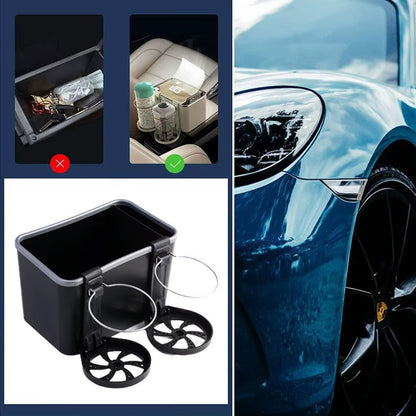 Multi-Function Car Armrest Storage Box Armrest Organizers Car Stowing Tidying Accessories for Phone Tissue Cup Drink Holder F2W3