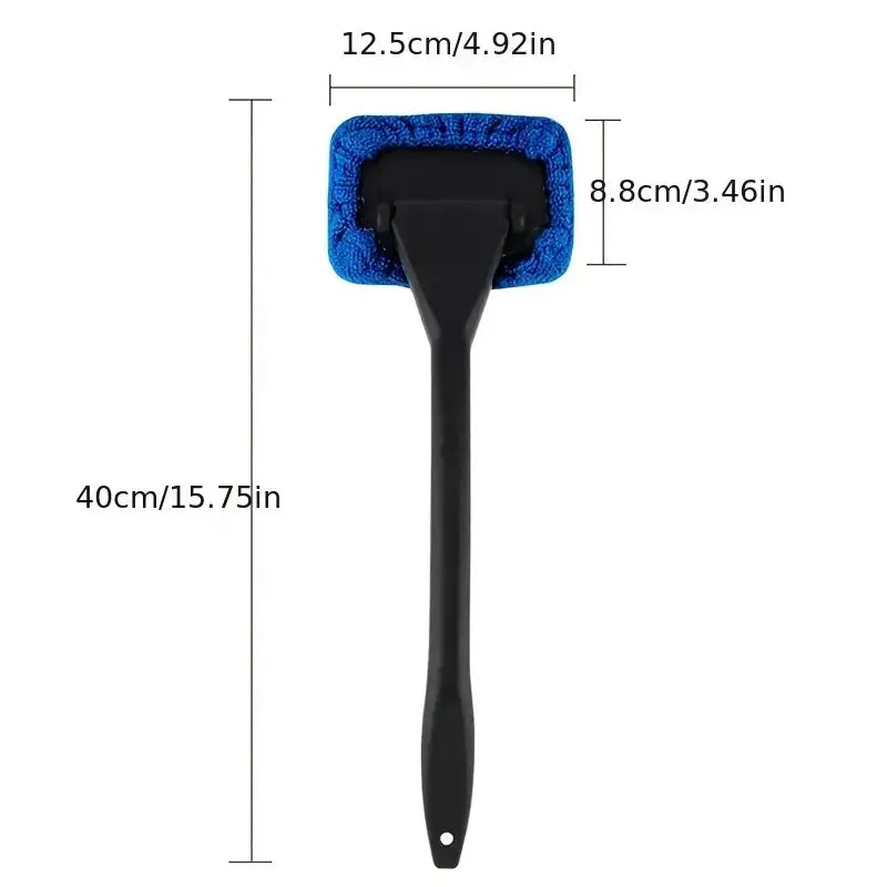 Car Window Cleaning Brush Kit, Windshield Cleaner Tool, Interior Car Glass Wiper with Long Handle, Durable & Effective Cleaning Supplies, Car Washing Kit, Car Care Products, Auto Detailing Supplies, Auto Accessories, Car Detailer