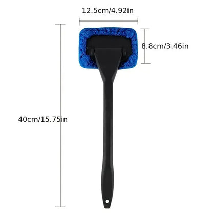 Car Window Cleaning Brush Kit, Windshield Cleaner Tool, Interior Car Glass Wiper with Long Handle, Durable & Effective Cleaning Supplies, Car Washing Kit, Car Care Products, Auto Detailing Supplies, Auto Accessories, Car Detailer
